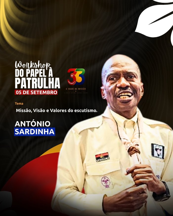 Cartaz do palestrante António Sardinha — Workshop A Idade da Missão