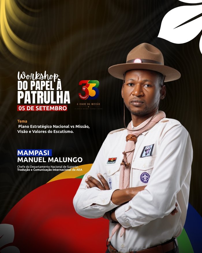 Cartaz do palestrante Mampasi Manuel Malungo — Workshop A Idade da Missão
